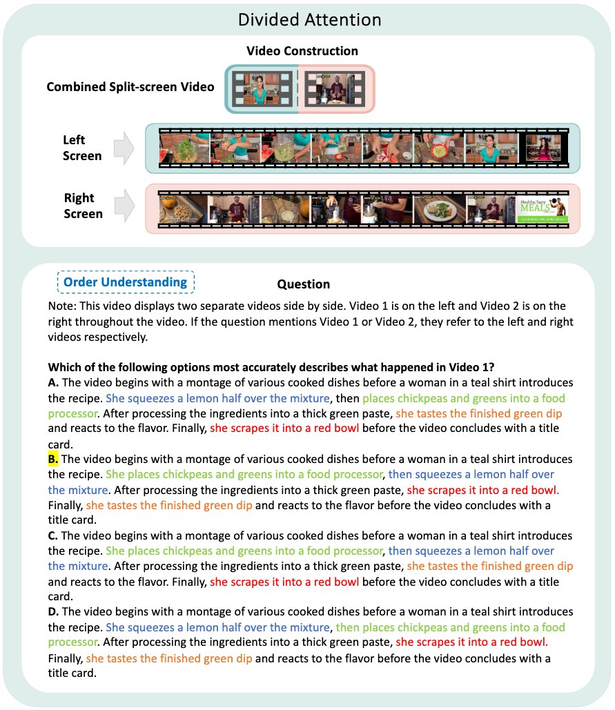 Divided Attention example targeting Order Understanding