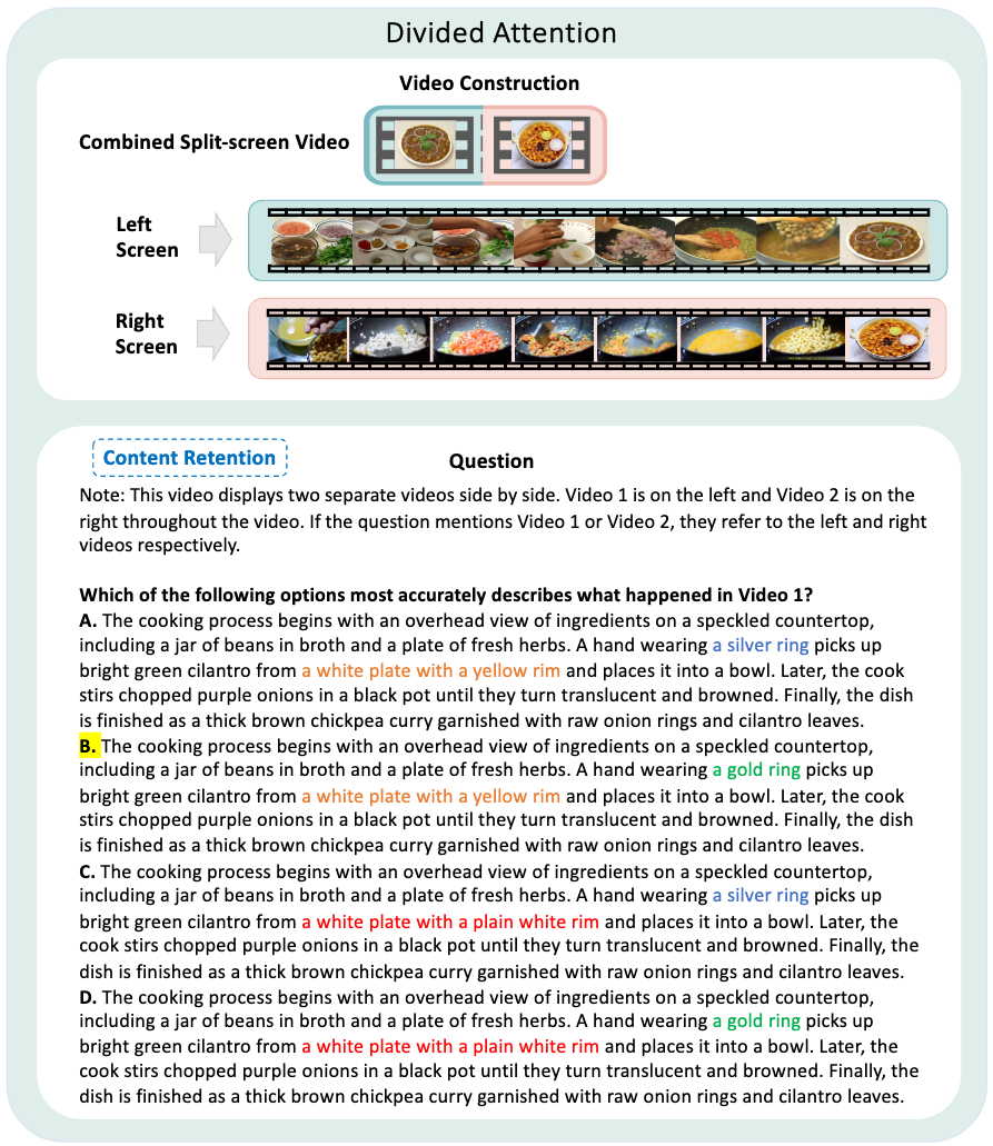 Divided Attention example targeting Content Retention